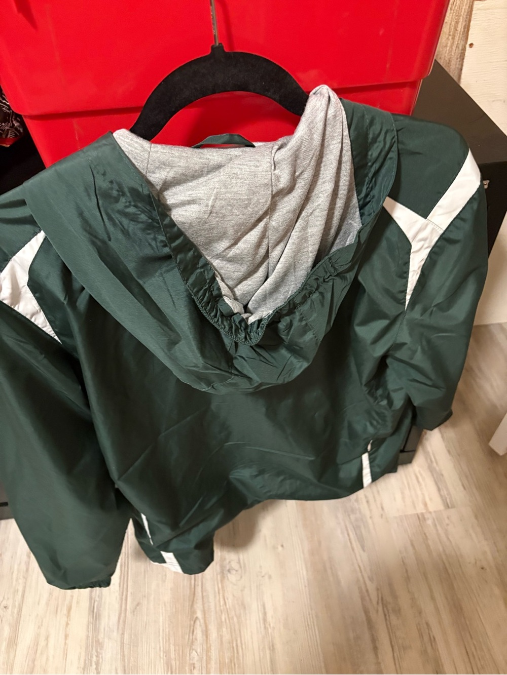 Holloway Forest Green Hooded Bomber Jacket with Grey Lining